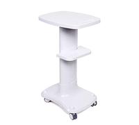 Mudshape Beauty Salon de beauté professionnel Chariot à roulettes avec compartiment de rangement Plateau à roulettes avec roue pour instrument de beauté Blanc