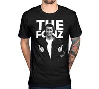MudSon Happy Days The Fonz Graphic T-Shirt TV Series Retro Fonzarelli Black XL