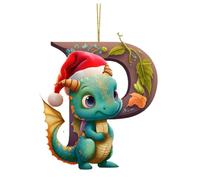 MuE108 Décoration de Noël à suspendre en acrylique Motif dragon Taille unique 26 lettres