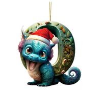 MuE108 Décoration de Noël à suspendre en acrylique Motif dragon Taille unique 26 lettres