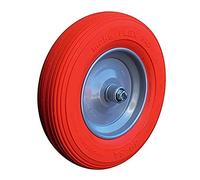 müba 72961 Roue pour brouettes avec roulement à billes/axe, Orange/gris, 40 x 10 cm