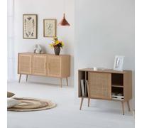 Mueble Bajo De Madera Y Rejilla De 1 Puerta Y Balda