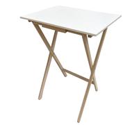 Mueblear Table d'appoint Flex en mélamine Blanche, 48 x 35 x 64 cm