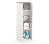 MUEBLES PITARCH Armoire Multifonction 2 Portes pour Nettoyage, Cuisines, galeries, 4 Compartiments, 2 étagères réglables, 180 x 60 x 35 cm (Hauteur x Largeur x Profondeur) Blanc, Collection Tibet