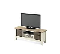 MUEBLES PITARCH Artik Biscuit Meuble TV, aggloméré de Particules et mélamine Haute densité, pin/chêne Cambrian, 51 x 130 x 41 cm