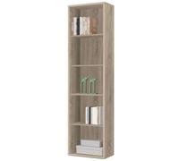 MUEBLES PITARCH | Bibliothèque de Bureau ou de Travail avec 4 étagères, bibliothèque de Salon, chêne Cambrian, 196,5x51,5x33cm (Hauteur x Largeur x Profondeur) Basique, élégante et résistante