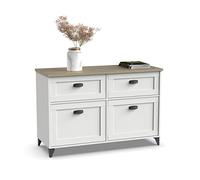 Muebles Pitarch | Buffet Salon Salle à Manger, Meuble Auxiliaire Vintage, 2 Portes et 2 Tiroirs, Blanc et Chêne Cambrian, 80x120x47cm, Garde-Manger, Cuisine, Bureau, modèle Portobello