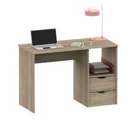 MUEBLES PITARCH | Bureau avec 2 tiroirs, Table d'étude, pour Adolescents, chêne Cambrian, 76x115x50cm (Hauteur x Largeur x Profondeur) Vintage, Collection Tibet