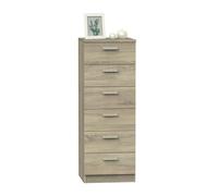 MUEBLES PITARCH | Chiffonnier 6 Tiroirs avec Glissières Métalliques, Chêne Cambrian, 110x40x40 cm (Hauteur x Largeur x Profondeur) avec Poignée, Collection Tibet