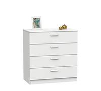 MUEBLES PITARCH Commode avec 4 tiroirs coulissants métalliques, Commode pour Chambres, Blanc, 78 x 74 x 40 cm (Hauteur x Largeur x Profondeur) Chiffonnier, Collection Tibet