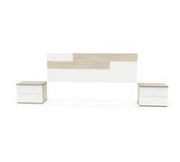 MUEBLES PITARCH Erika, Panneau de particules et mélamine haute densité, Aurora/Blanc, 105 x 212 x 36 cm/tête de lit : 55 x 170 x 1.6 cm tables de chevet : 42 x 50 x 34 cm