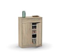 MUEBLES PITARCH | Meuble à Chaussures d'entrée avec tiroir et 4 étagères réglables, Chêne Cambrian, pour 20 Paires de Chaussures, 101x75x36cm, modèle Berlin