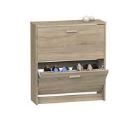MUEBLES PITARCH | Meuble à chaussures d'entrée, meuble auxiliaire étroit 2 portes, Chêne Cambrian, pour 12 paires de chaussures, 82x74x25cm, Collection Tibet