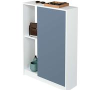 MUEBLES PITARCH Meuble à Chaussures Neo, 110 x 80 x 25 cm (Hauteur x Largeur x Profondeur), Couleur Blanc/Talc Bleu, mélamine, Regular