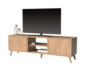 Muebles Pitarch | Meuble TV avec Pieds 2 Portes et Étagère, Meuble de Télévision Industriel, Chêne Gold, 55x160x40cm, Module de Salon, Moderne, modèle Oslo