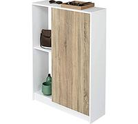 MUEBLES PITARCH Neo Meuble à Chaussures/Hall, aggloméré de Particules et mélamine Haute densité, chêne Cambrian et Blanc, 110 x 80 x 25 cm