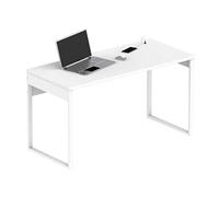 MUEBLES PITARCH | Table de Bureau avec Pied métallique, Bureau, Table d'ordinateur ou d'étude, Blanc, 76x135x60cm (Hauteur x Largeur x Profondeur) Moderne, modèle Nexus