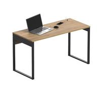 MUEBLES PITARCH | Table de Bureau avec Pied métallique, Bureau, Table d'ordinateur ou d'étude, chêne Gold, 76x135x60cm (Hauteur x Largeur x Profondeur) Moderne, modèle Nexus