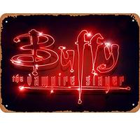 Muecddoa Affiche classique de film en métal Buffy Neon Key Art mural Décoration murale Plaque en étain 20,3 x 30,5 cm