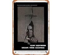 Muecddoa Affiche de film classique en métal « Escape from Alcatraz » (1979) - Décoration murale - 20,3 x 30,5 cm