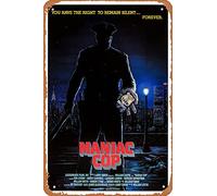 Muecddoa Affiche de film classique en métal Maniac Cop (1988) Décoration murale en étain - 20,3 x 30,5 cm