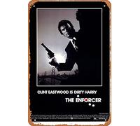 Muecddoa Affiche de film classique en métal The Enforcer (1976) Décoration murale en étain 20,3 x 30,5 cm