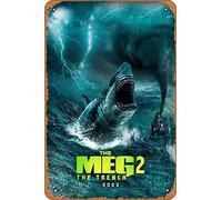Muecddoa Affiche de film classique en métal The Meg 2 : The Trench (2023) - Décoration murale - 20,3 x 30,5 cm