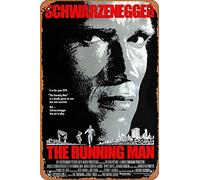 Muecddoa Affiche de film classique en métal The Running Man (1987) Décoration murale en étain 20,3 x 30,5 cm