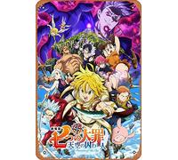 Muecddoa Affiche de film classique en métal The Seven Deadly Sins: Prisoners of the Sky (2018) Décoration murale en étain - 20,3 x 30,5 cm