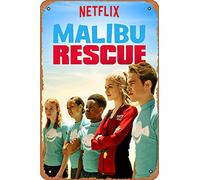 Muecddoa Affiche de film en métal classique Malibu Rescue (2019) Décoration murale en étain - 20,3 x 30,5 cm