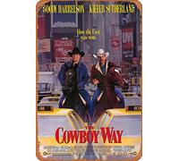Muecddoa Affiche de film en métal classique The Cowboy Way (1994) Décoration murale en étain 20,3 x 30,5 cm