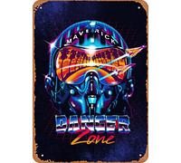 Muecddoa Affiche de film rétro en métal avec inscription « I'll take you to the highway to the Danger Zone » - Décoration murale des années 80 - 20,3 x 30,5 cm