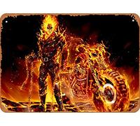 Muecddoa Affiche de film rétro en métal Ghost Rider 2 Ghost Rider 2 Ghost Rider Décoration murale en étain - 20,3 x 30,5 cm