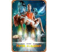 muecddoa Affiche de film rétro en métal The Fifth Element classique en métal pour bar, pub, club, plaque murale décorative vintage, décoration d'intérieur, 20,3 x 30,5 cm.