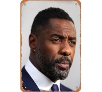 Muecddoa Affiche musicale rétro en étain avec acteur IDRIS ELBA pour cinéma, maison, bar, pub, garage, décoration murale, cadeau, 20,3 x 30,5 cm, plaque en métal vintage