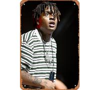 Muecddoa Affiche musicale rétro en étain avec inscription « SKI MASK THE SLUMP GOD » - Décoration murale - Cadeau - 20,3 x 30,5 cm - Plaque en métal vintage