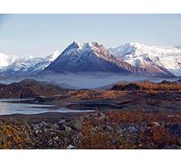 Muecddoa Mountains: Wrangell St Elias National Park Preserve Alaska BlueWall Art Plaque en étain 20,3 x 30,5 cm