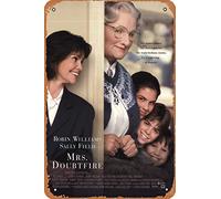 Muecddoa Plaque en métal Affiche du film Mrs. Doubtfire (1993) Décoration murale en étain - 20,3 x 30,5 cm