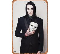 Muecddoa Poster musical rétro en étain avec inscription « CHRIS MOTIONLESS CERULLI » en blanc - Affiche imprimée pour cinéma, maison, bar, pub, garage, décoration murale, cadeau, 20,3 x 30,5 cm