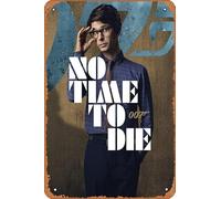 Muecddoa Poster musical rétro en étain avec inscription « James Bond » : No Time To Die Q (Ben Wishaw) - Décoration murale - 20,3 x 30,5 cm