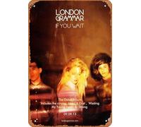 Muecddoa Poster musical rétro en étain avec inscription « London gram If You Wait » - Décoration murale - 20,3 x 30,5 cm - Décoration murale - Art vintage - 20,3 x 30,5 cm