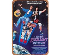 Muecddoa Poster musical rétro en étain Bill & Ted - Affiche de film vintage classique des années 90 pour maison, bar, pub, garage - Décoration murale - Cadeau d'art - 20,3 x 30,5 cm - Métal vintage