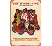 Muecddoa Poster musical rétro en étain « Earth Wind & Fire » The Ultimate Collection - Poster imprimé pour cinéma, maison, bar, pub, garage, décoration murale, cadeau, art, 20,3 x 30,5 cm, plaque en