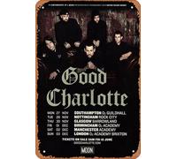 Muecddoa Poster musical rétro en étain Good Charlotte Youth Authority 2017 pour cinéma, maison, bar, pub, garage, décoration murale, cadeau, 20,3 x 30,5 cm, panneau en métal vintage.