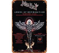 Muecddoa Poster musical rétro en étain Judas Prest Ange de la Rétribution pour cinéma, maison, bar, pub, garage, décoration murale, cadeau, art 20,3 x 30,5 cm, plaque en métal vintage