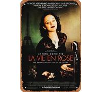 Muecddoa Poster musical rétro en étain La Vie en Rose - Poster vintage classique des années 00 pour cinéma, maison, bar, pub, garage, décoration murale, cadeau, art, 20,3 x 30,5 cm, plaque en métal