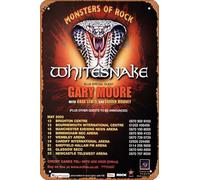 Muecddoa Poster musical rétro en étain MONSTERS OF ROCK 2003 Whitesnake - Impression pour cinéma, maison, bar, pub, garage - Décoration murale - Cadeau artistique - 20,3 x 30,5 cm - Plaque en métal