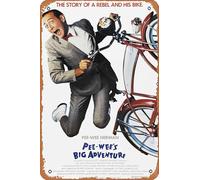 Muecddoa Poster musical rétro en étain Pee Wee's Big Adventure - Poster vintage classique des années 80 pour cinéma, maison, bar, pub, garage, décoration murale, cadeau, art, 20,3 x 30,5 cm, plaque en