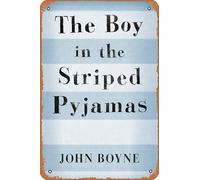 Muecddoa Poster musical rétro en étain The Boy in the Striped Pyjamas par John Boyne - Couverture de livre pour cinéma, maison, bar, pub, garage, décoration murale, cadeau, art, 20,3 x 30,5 cm, plaque