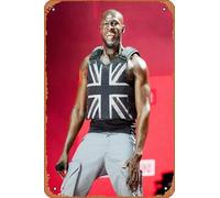 Muecddoa Poster musical rétro Stormzy Glastonbury en étain pour décoration murale de cinéma, maison, bar, pub, garage, 20,3 x 30,5 cm, plaque en métal vintage